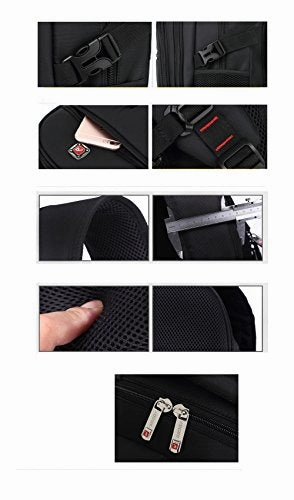 AUGUR Men& Women Laptop Backpack 15.6-17Inch Rucksack Travel Men Notebook Computer Bag 9015-2