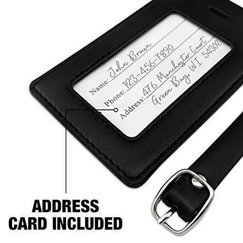 Aztec Alligator Gator Rectangle Leather Luggage Card Suitcase Carry-On ID Tag
