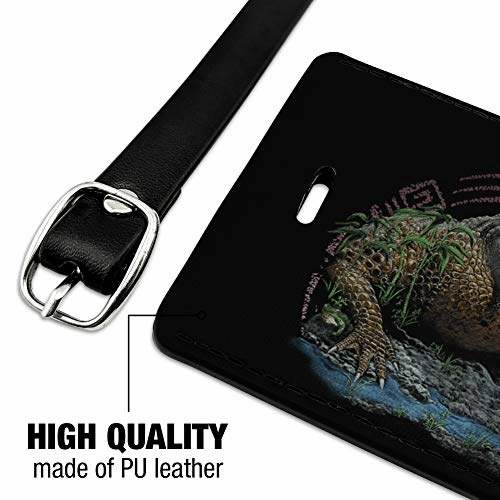Aztec Alligator Gator Rectangle Leather Luggage Card Suitcase Carry-On ID Tag