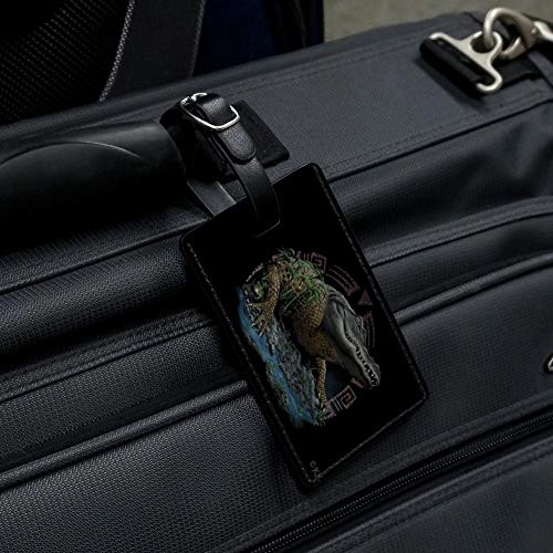 Aztec Alligator Gator Rectangle Leather Luggage Card Suitcase Carry-On ID Tag