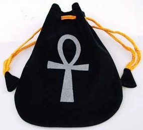 Azuregreen Rvba 5 In. Ankh Velveteen Bag