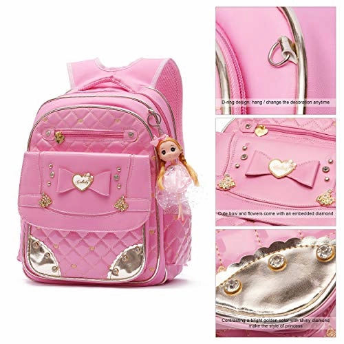 Backpack for Girls, Waterproof Kids Backpacks School Bag Toddler Bookbags Cute Travel Daypack (Large, A-Pink)