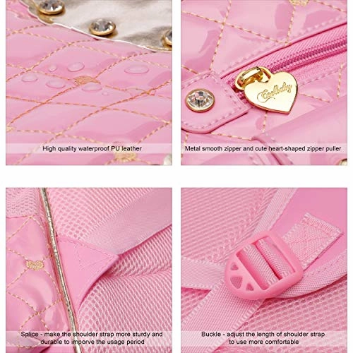 Backpack for Girls, Waterproof Kids Backpacks School Bag Toddler Bookbags Cute Travel Daypack (Large, A-Pink)