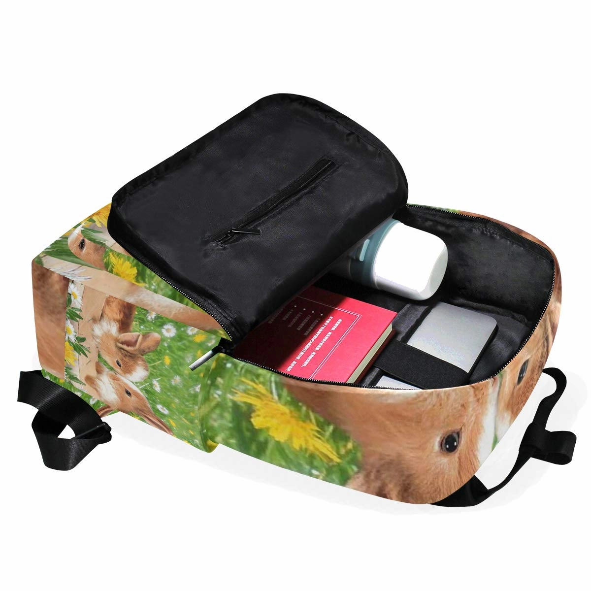 Backpack Two Cute Rabbits In The Garden Laptop Bag 14 Inch Lightweight for Men/Women