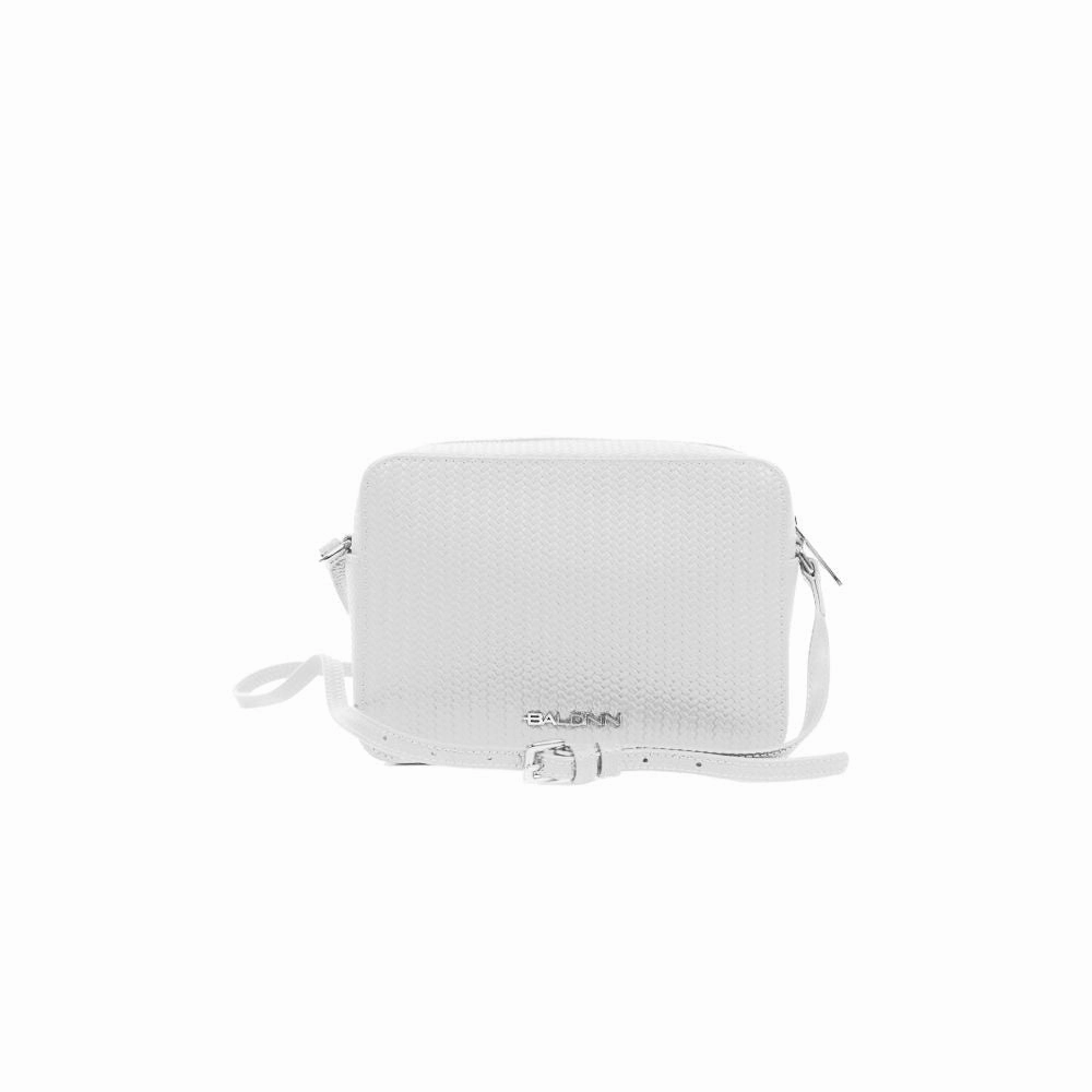 Baldinini Trend Chic Woven Motif Calfskin Camera Bag