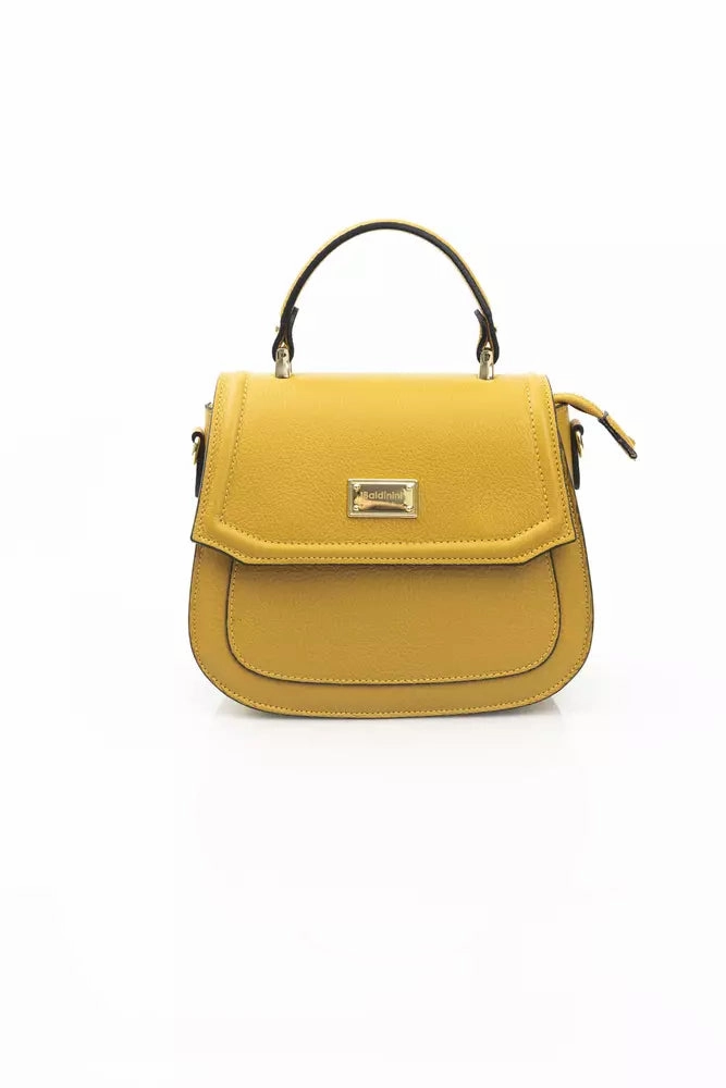 Baldinini Trend Yellow Leather Women Handbag