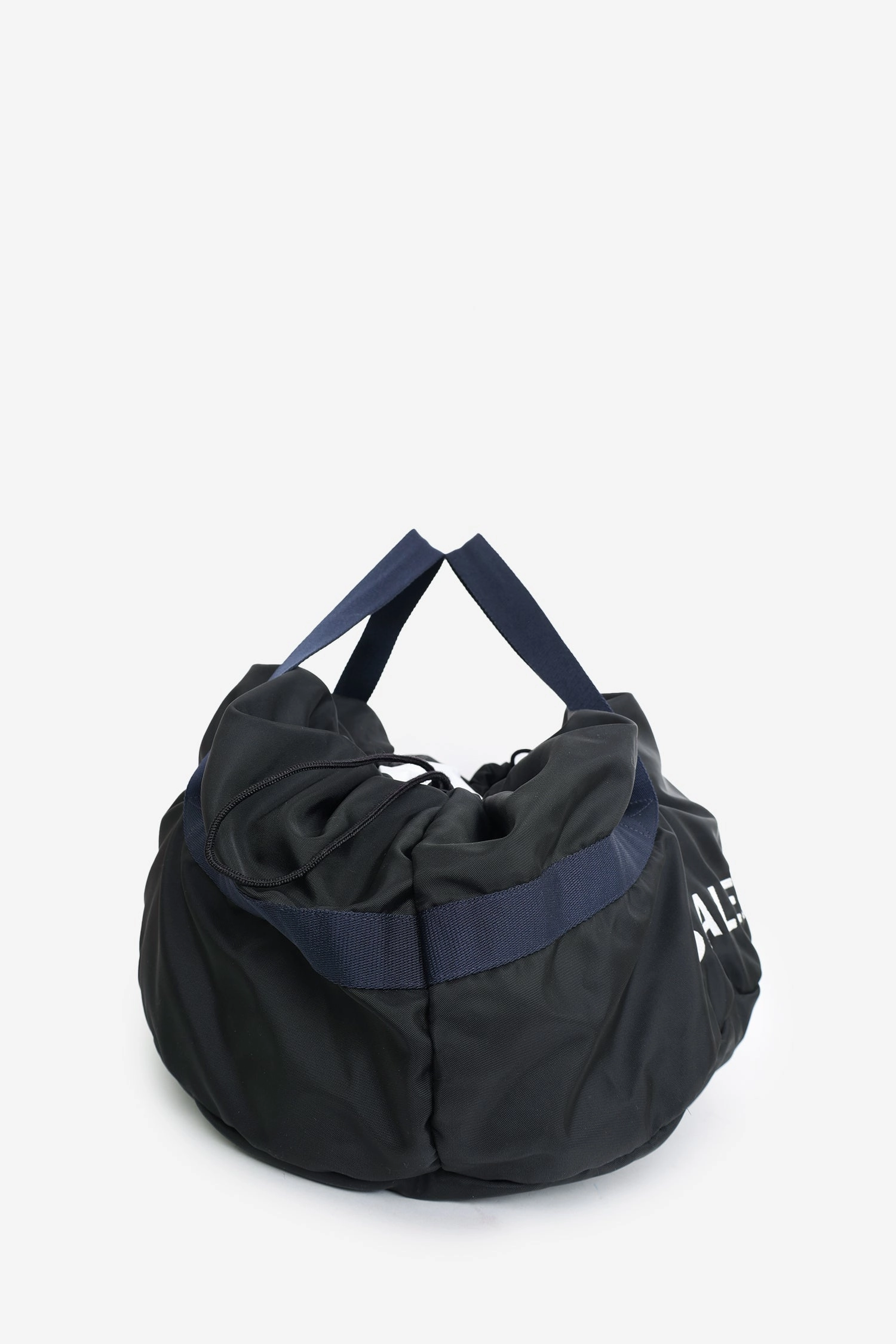 Balenciaga Black Nylon Logo Embroidered S Wheel Gym Bag