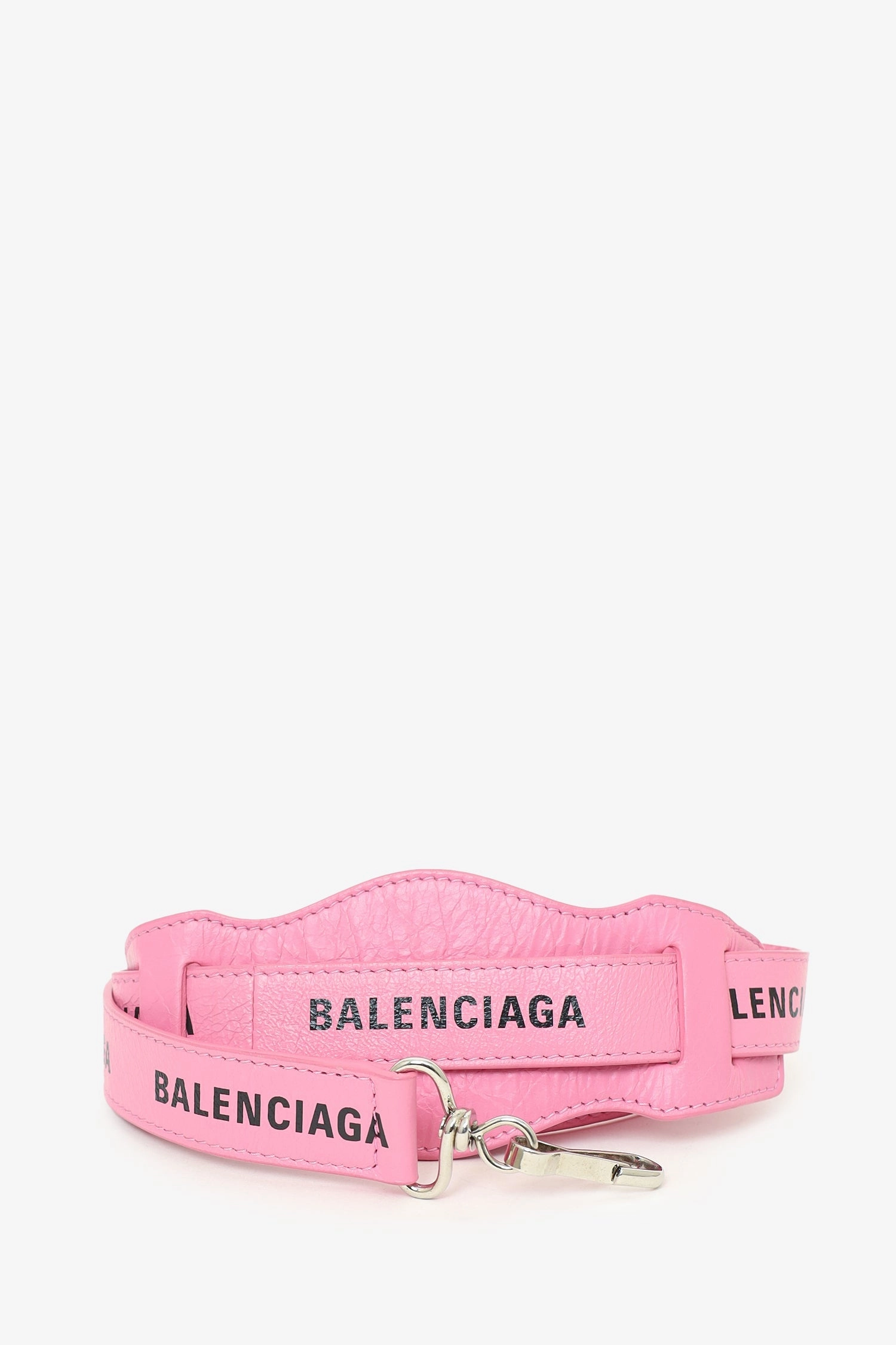 Balenciaga Pink Leather Mini Classic City Bag with Logo Strap