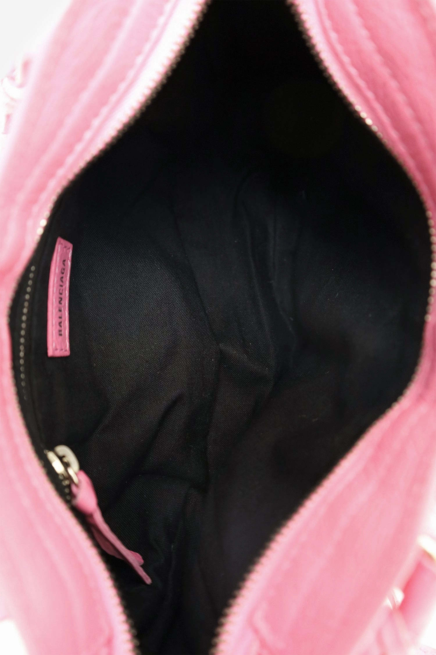 Balenciaga Pink Leather Mini Classic City Bag with Logo Strap