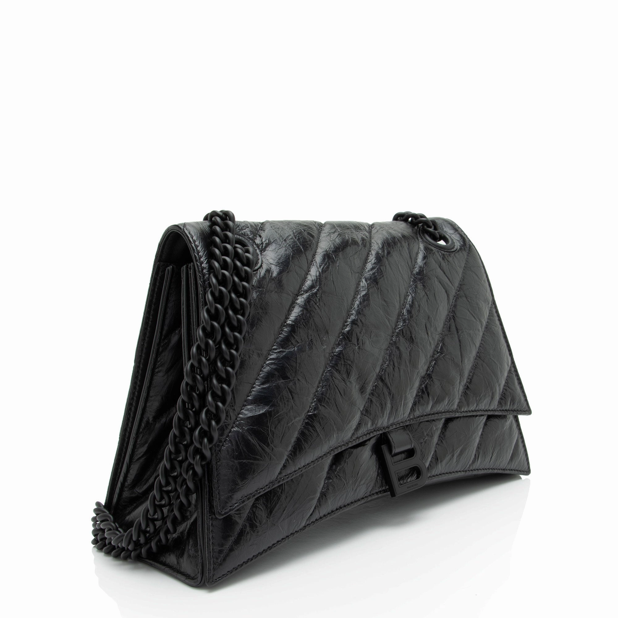 Balenciaga Quilted Leather Crush Medium Shoulder Bag