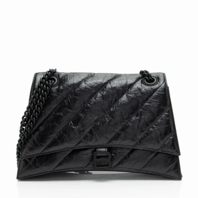 Balenciaga Quilted Leather Crush Medium Shoulder Bag