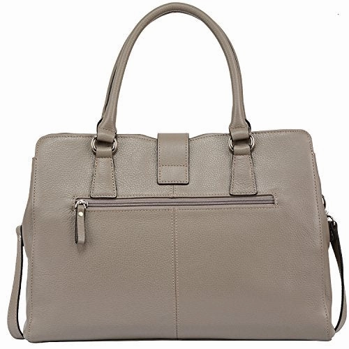 Banuce Gray Real Leather Handbags for Women Business Work Briefcase Shoulder Messenger Bag for