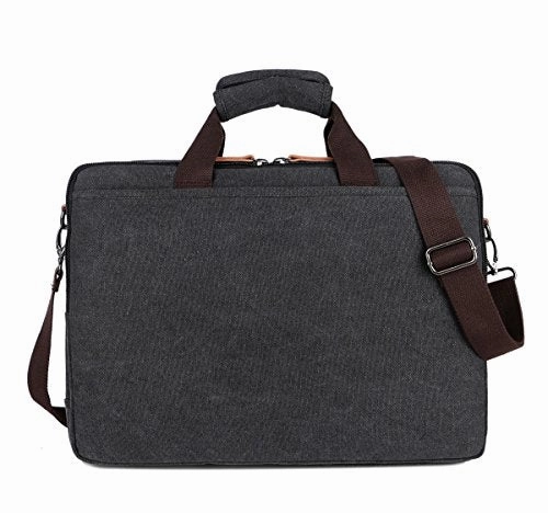 Baosha Bc-07 17Inch Canvas Laptop Computer Bag Messenger Bag Multicompartment Briefcase (Black)