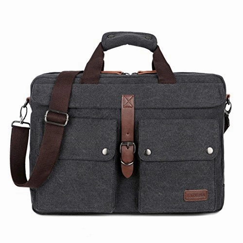 Baosha Bc-07 17Inch Canvas Laptop Computer Bag Messenger Bag Multicompartment Briefcase (Black)