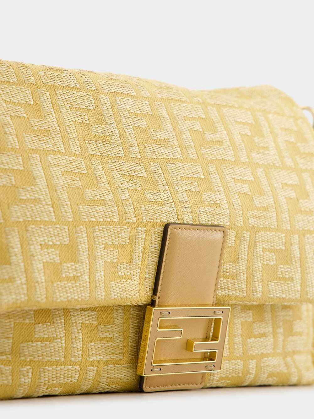 Beige Mamma Baguette Medium Bag