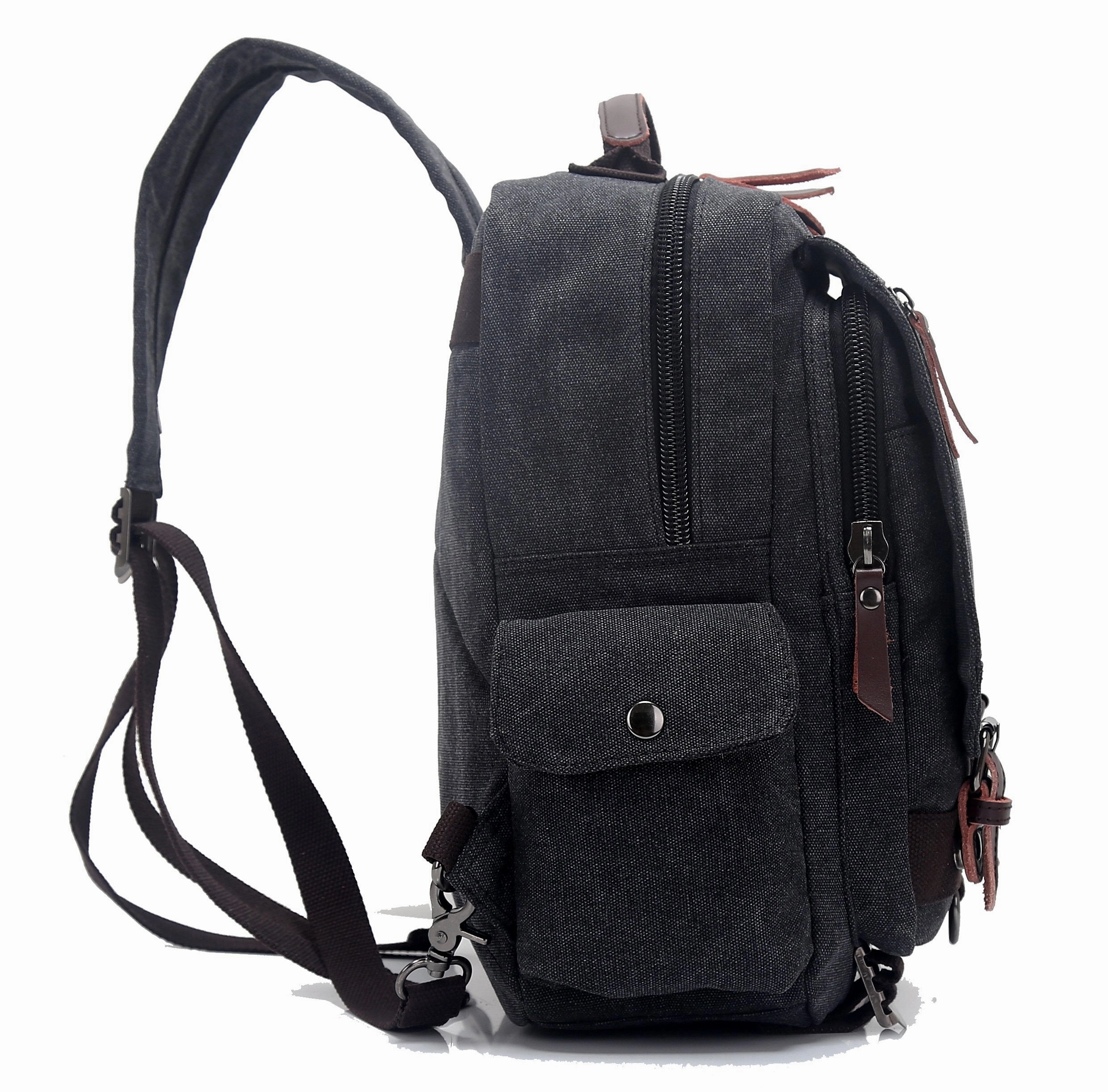 Berchirly Vintage Small College Shoulder Backpack Laptop Bag Multi-functinal Travel Outdoor Camping Rucksack