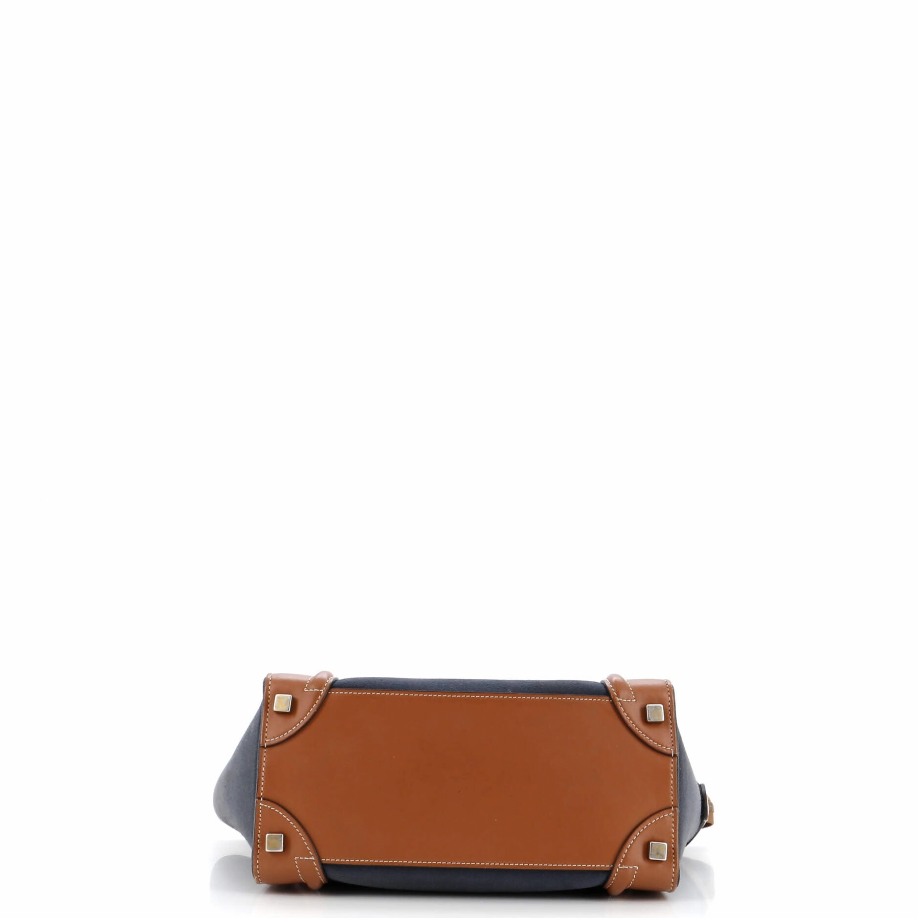 Bicolor Luggage Bag Canvas and Leather Nano