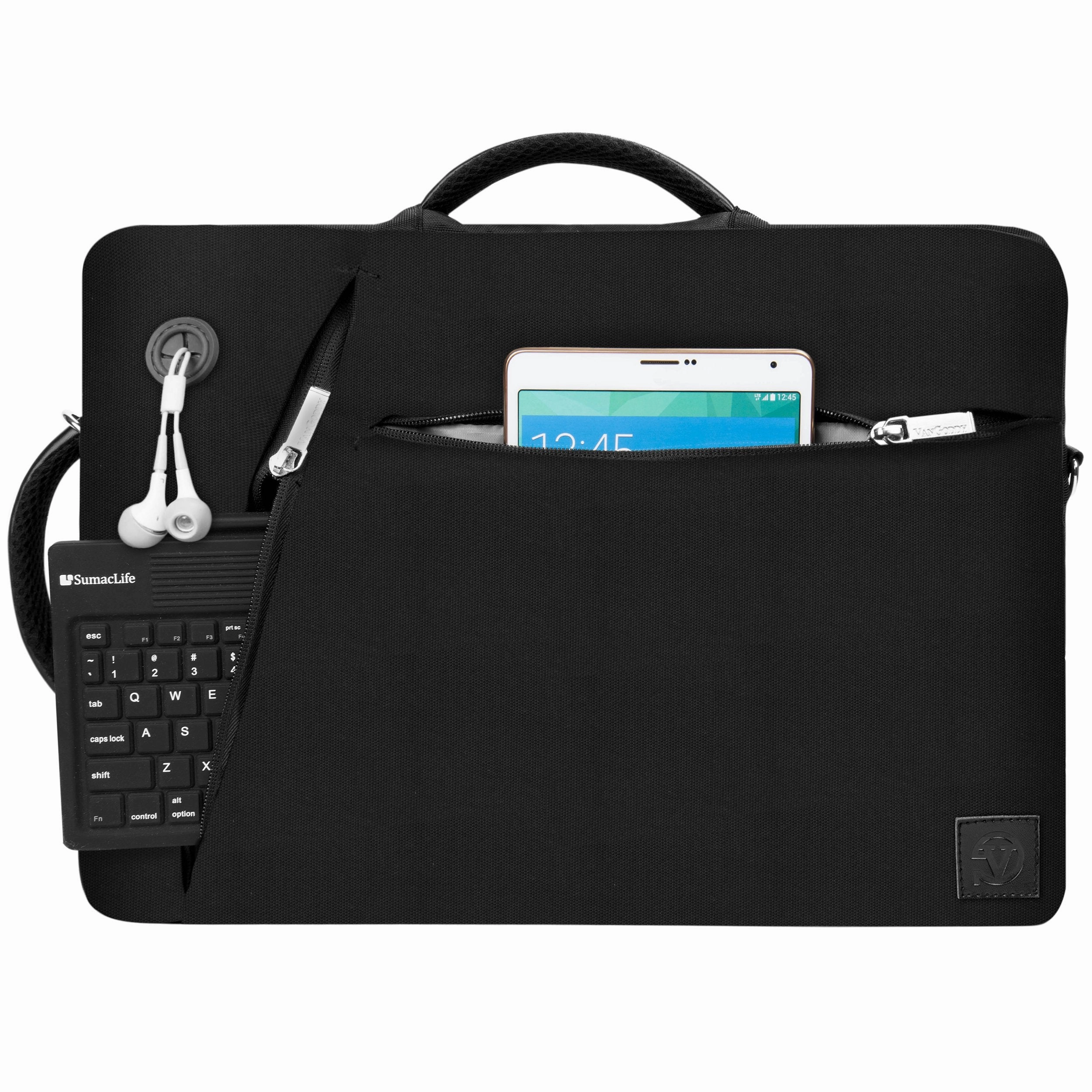 Black 10" to 12-inch Convertible Laptop Bag for HP EliteBook, Pro Slate 12, Elite X2, Spectre, Pavilion