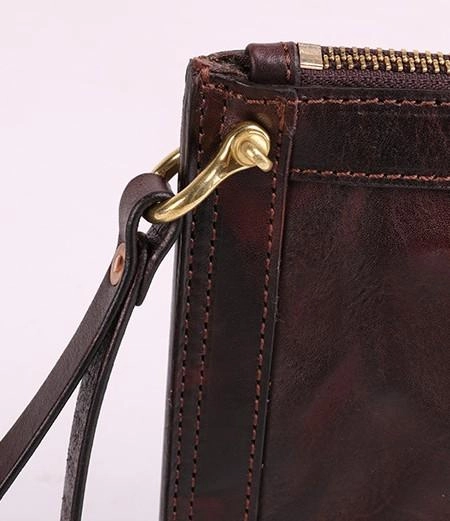 BLACK Coffee MENS LEATHER SLIM ZIPPER CLUTCH WRISTLET PURSE BAG CLUTCH BAG FOR MEN