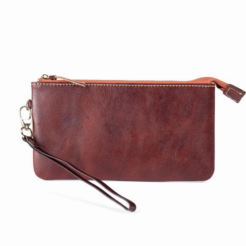 Black Cool Mens long Wallet Wristlet Bag Clutch Bag Red Brown Long Wallets for Men
