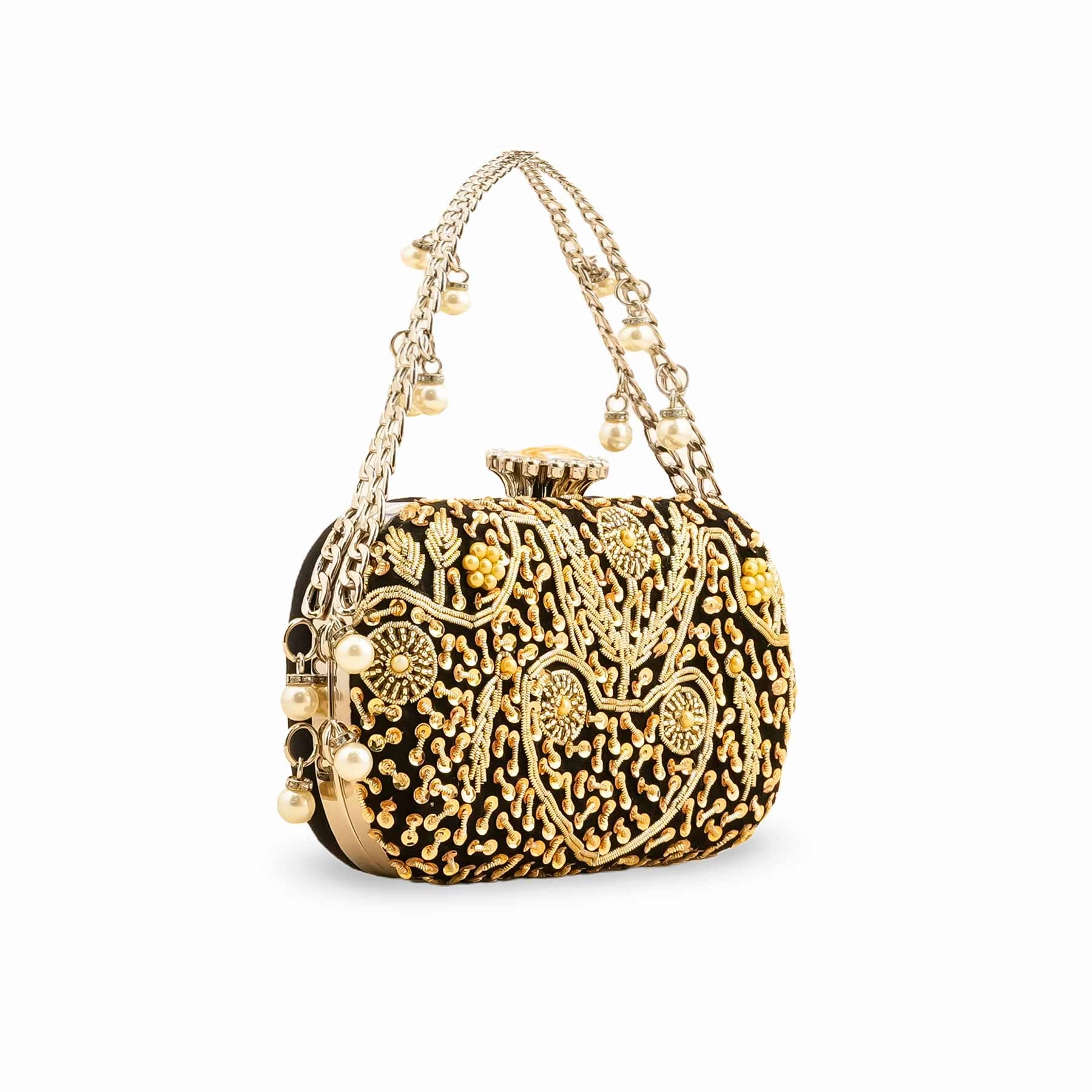 Black Fancy Clutch P15398