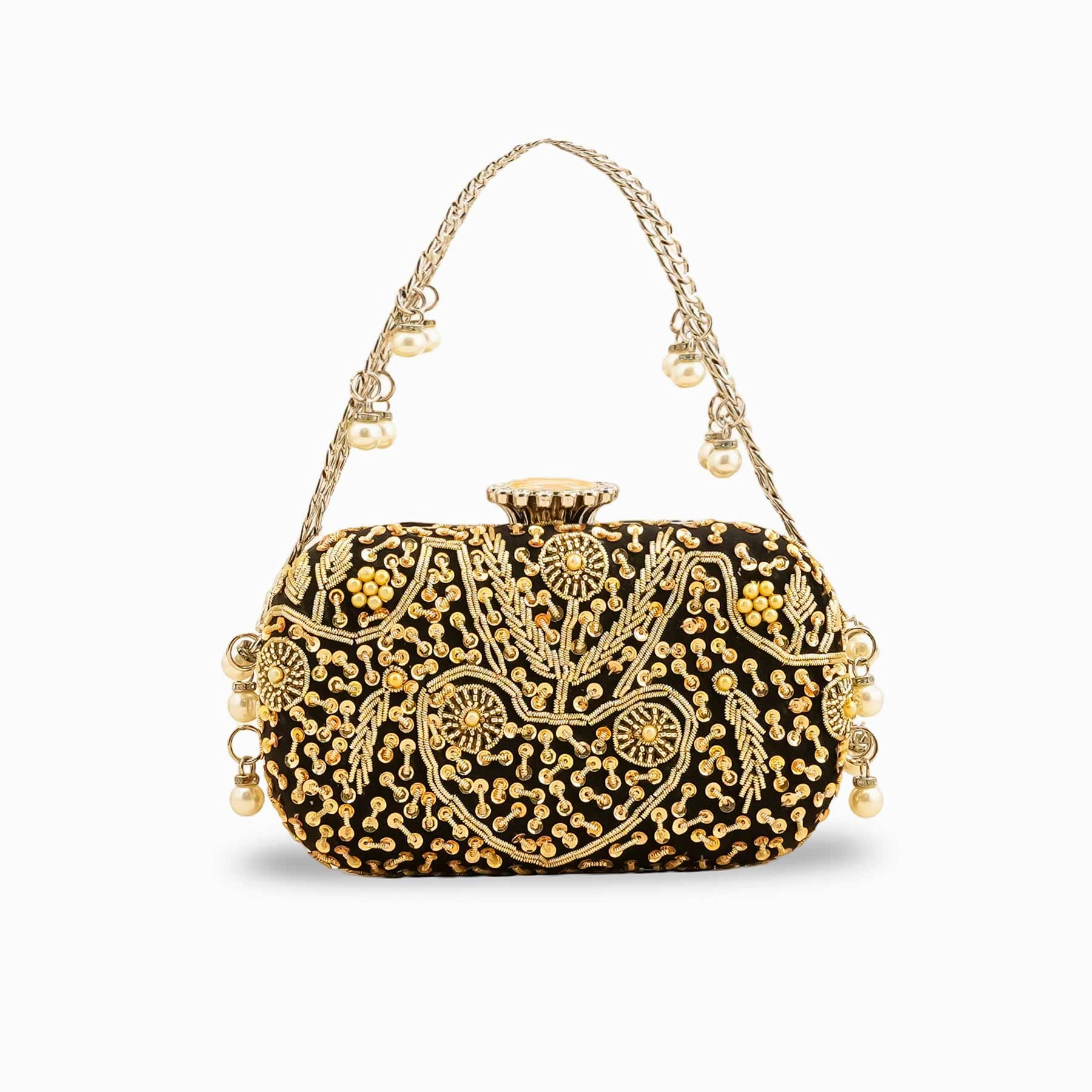 Black Fancy Clutch P15398