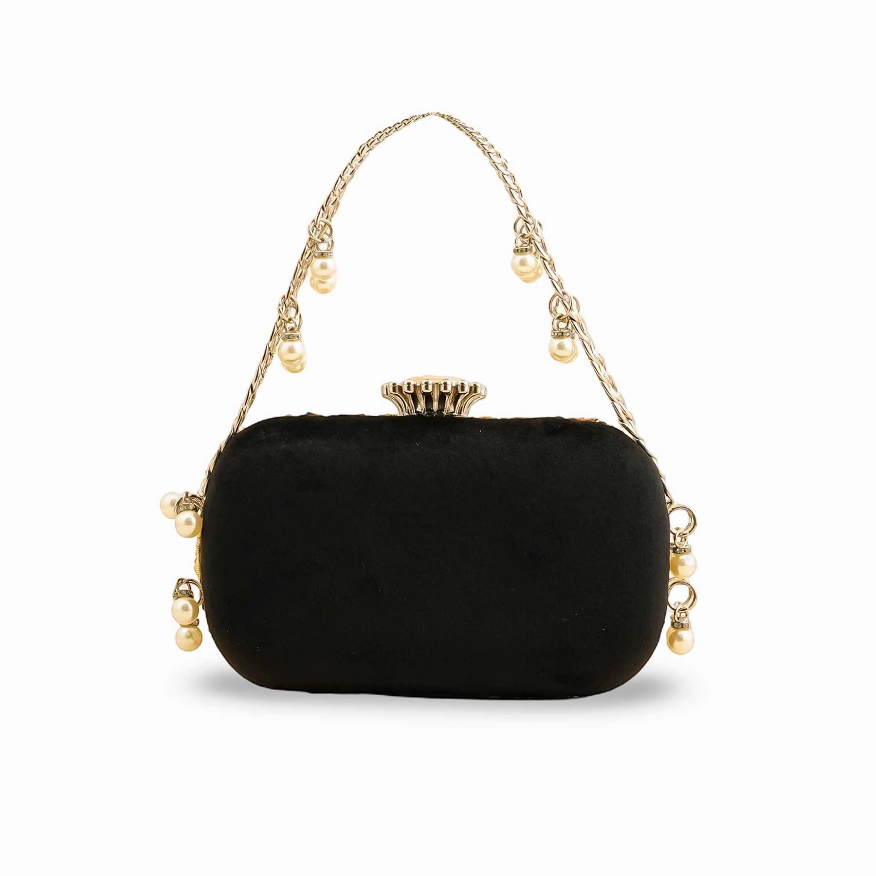 Black Fancy Clutch P15398