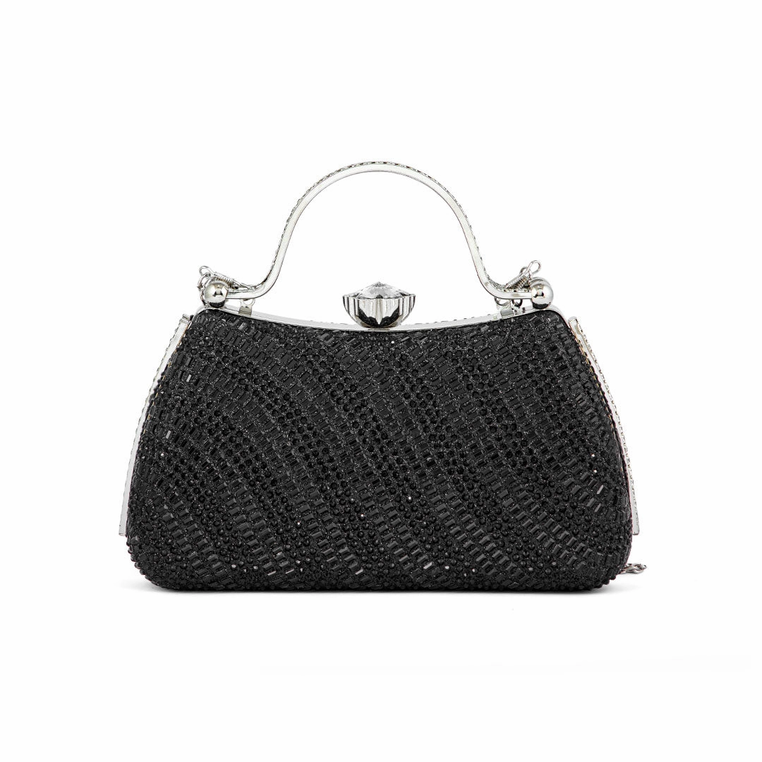 Black Fancy Clutch P24186