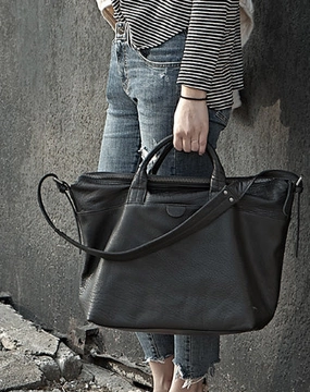 Black Fashion Leather Handbag Work Bag Shoulder Bag Purse For Women
