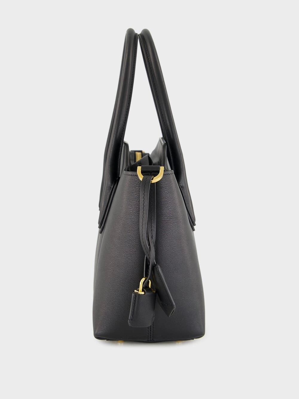 Black Medium Grain Leather Handbag