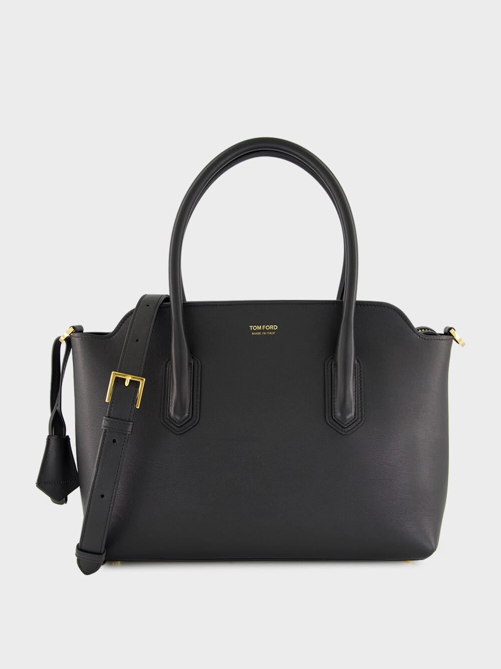 Black Medium Grain Leather Handbag