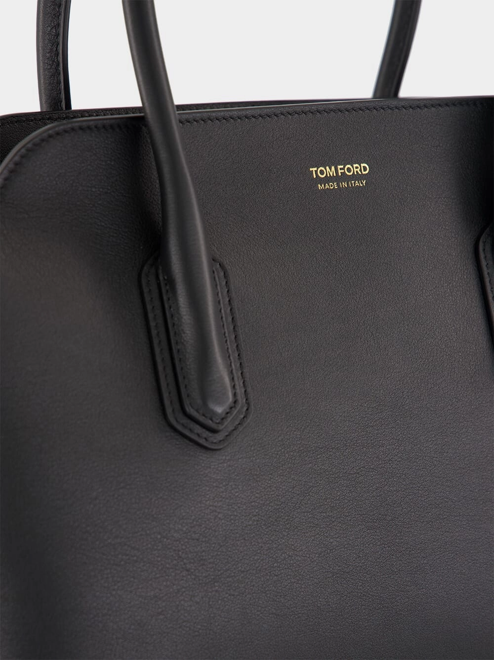 Black Medium Grain Leather Handbag