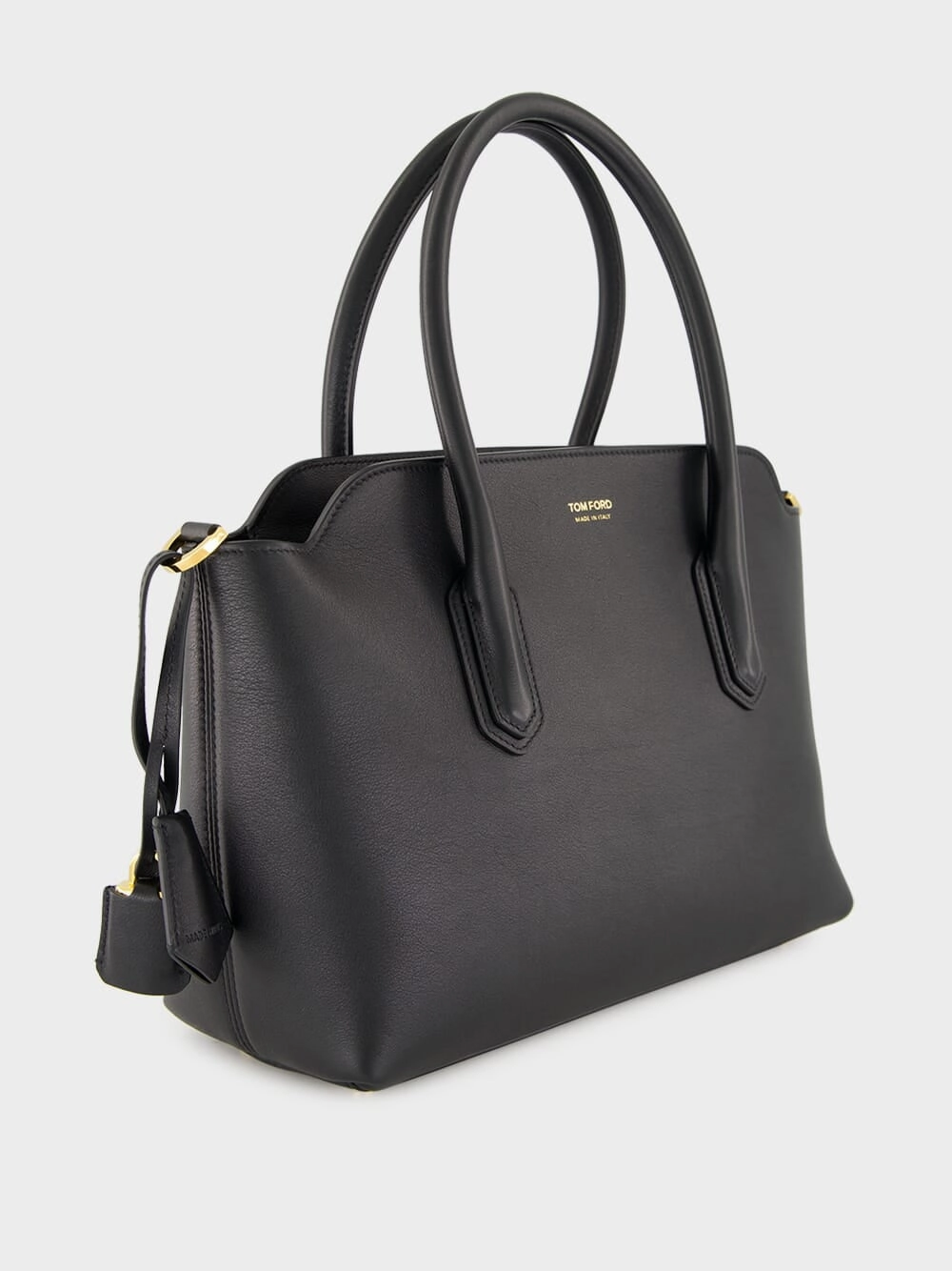 Black Medium Grain Leather Handbag