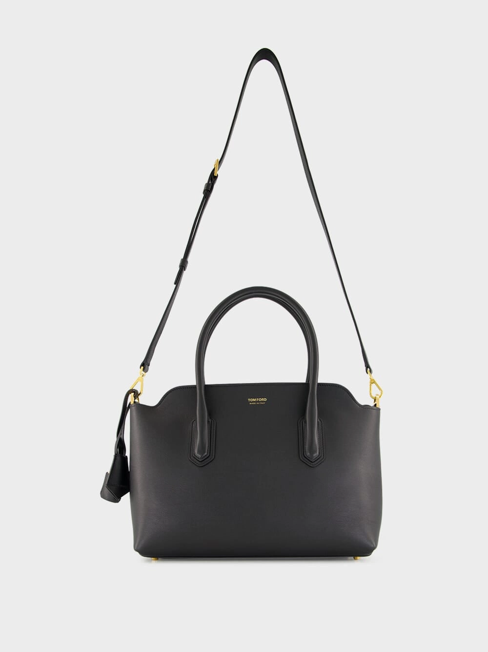 Black Medium Grain Leather Handbag