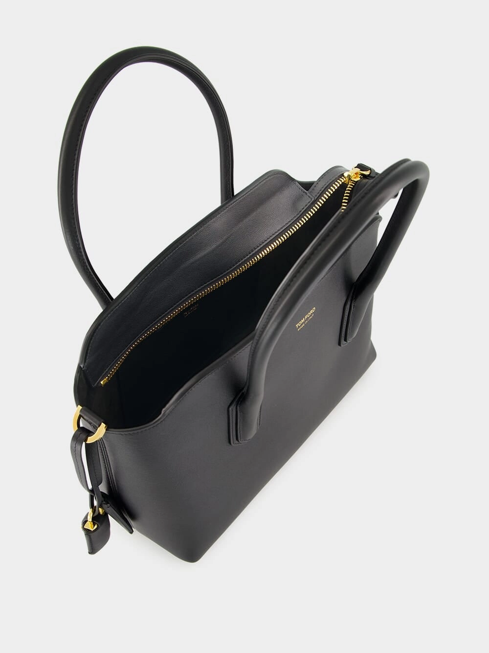 Black Medium Grain Leather Handbag
