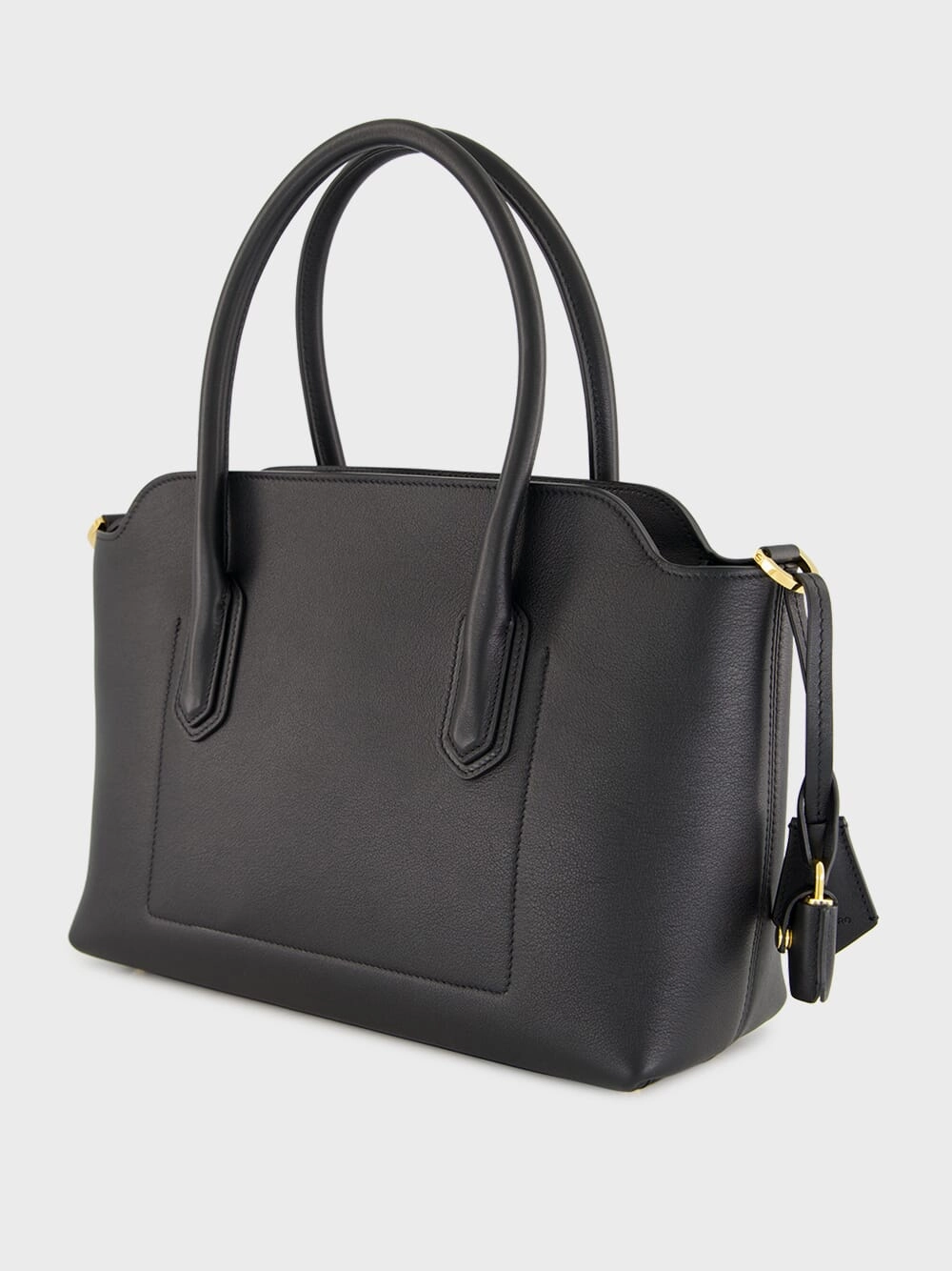 Black Medium Grain Leather Handbag