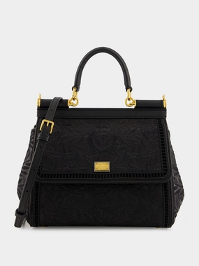 Black Medium Sicily Nappa Handbag
