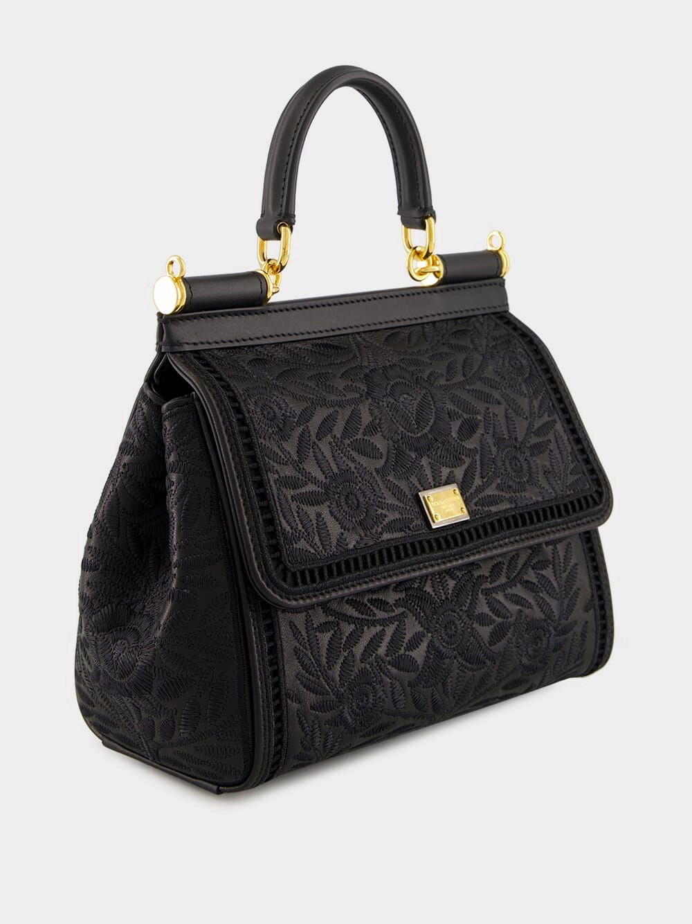 Black Medium Sicily Nappa Handbag