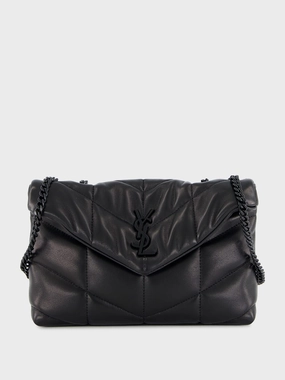 Black Toy Puffer Bag in Lambskin