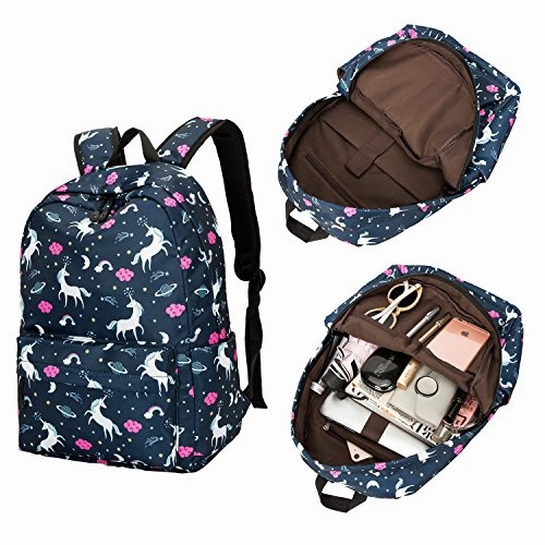 BLUBOON Teens Backpack Set Girls School Bags Kids Laptop Bookbags (Blue-T02)