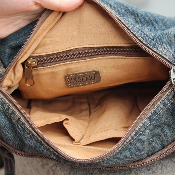 Blue Denim Mens Womens Side Bag Courier Bag Blue Jean Shoulder Bag Messenger Bag For Women