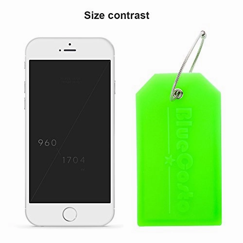 BlueCosto 2x Luggage Tags Suitcase Tag Bag Identifier ID Labels Office Travel Label - Green
