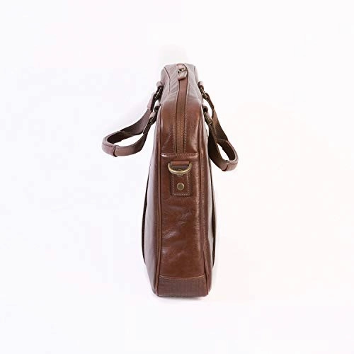 Boconi Becker RFID Zip Brief (Whiskey w/Khaki and Gingham)