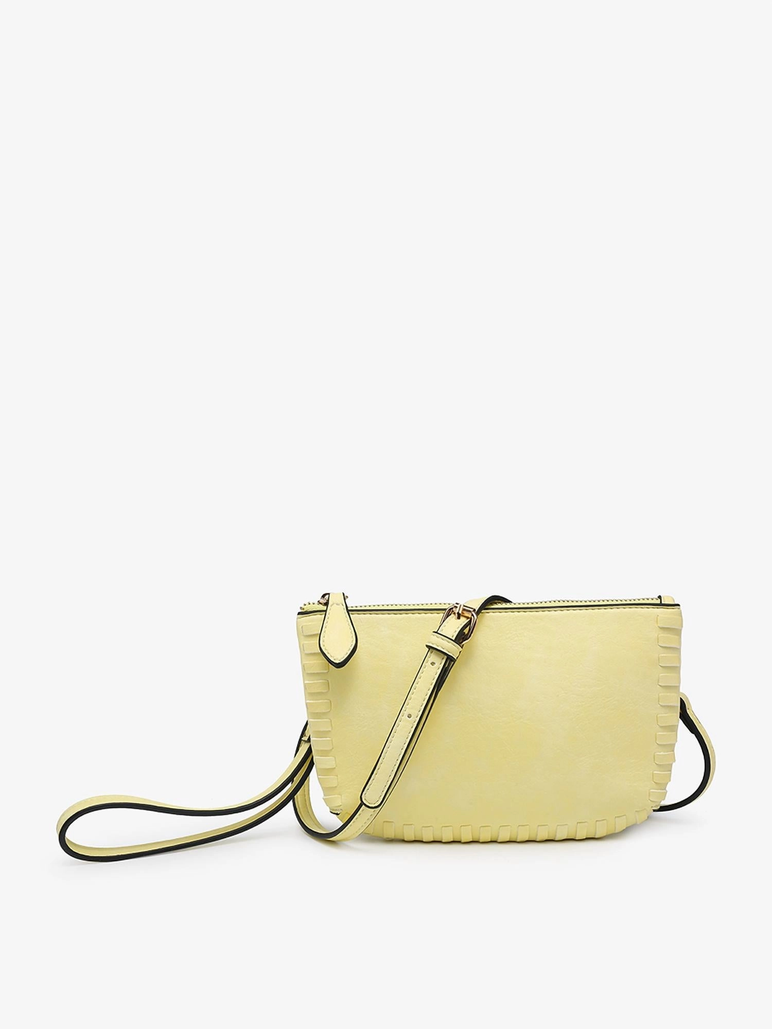 Bonnie Vegan Whipstitch Clutch/crossbody Bag In Pale Yellow