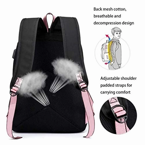 BOOSOS Usb BTS School Backpack K-POP Casual Backpack Daypack Laptop Bag College Bag School Bag Jimin Suga Jin Taehyung V Jungkook