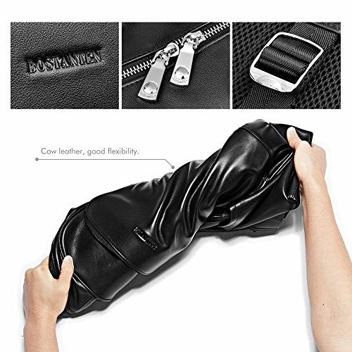 BOSTANTEN Leather Backpack School Laptop Travel Camping Computer Shoulder Bag Gym Sports