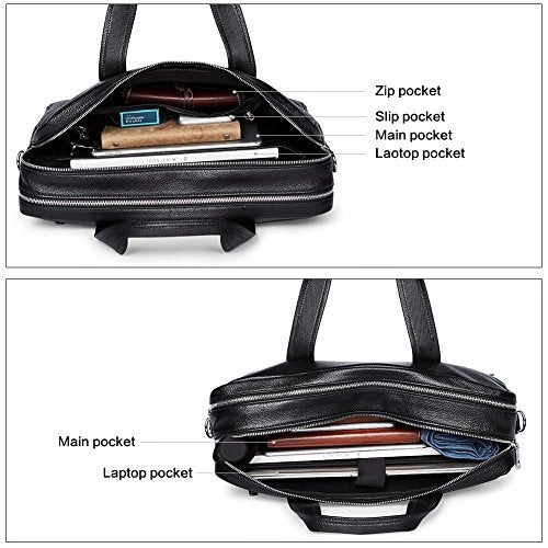 BOSTANTEN Leather Briefcase Messenger Business Bags 17" Laptop Handbag for Men