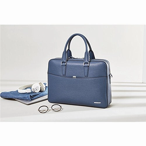 BOSTANTEN Leather Briefcase Shoulder Business Vintage Slim Messenger Bags for Men & Women