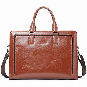 BOSTANTEN Women Genuine Leather Briefcase Tote Business Vintage Handbag 15.6" Laptop Shoulder Bag