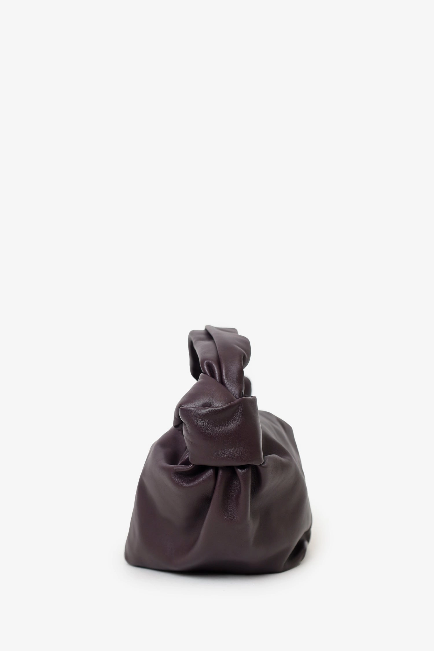 Bottega Veneta Burgundy Leather Double Knot Top Handle Bag